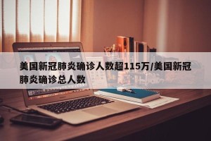美国新冠肺炎确诊人数超115万/美国新冠肺炎确诊总人数